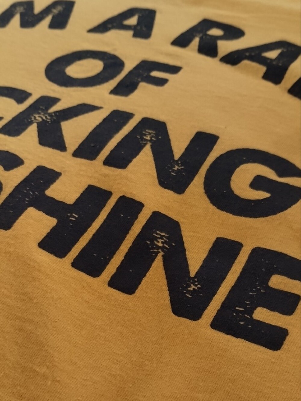 Spencer's 🌞 Oversized Unisex Graphic Tee Deep Golden Yellow Black Bold Slogan - Picture 4 of 6